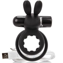 SCREAMING O - RING RECHARGEABLE DOUBLE WITH RABBIT HARE BLACK